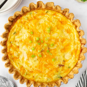 bacon and cheese quiche pinterest pin