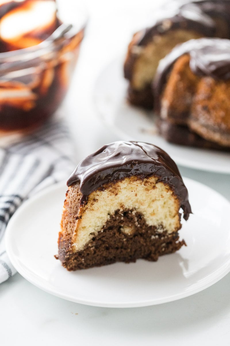 slice of Black and White Pound Cake