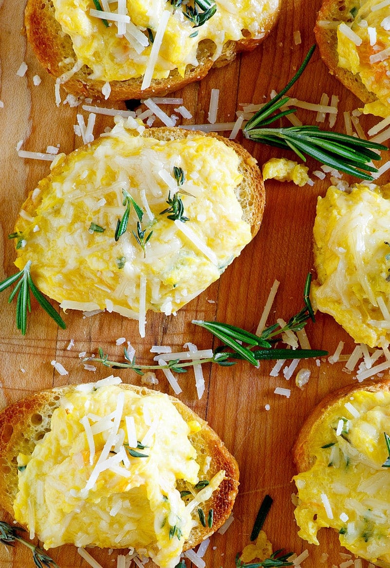 Butternut Squash Spread on baguette slices