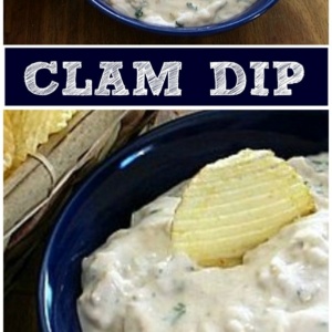 Pinterest Collage Image for Clam Dip