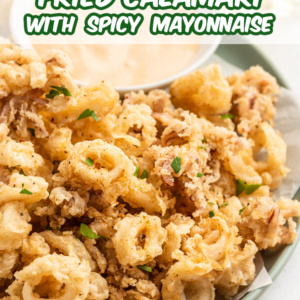 pinterest image for fried calamari