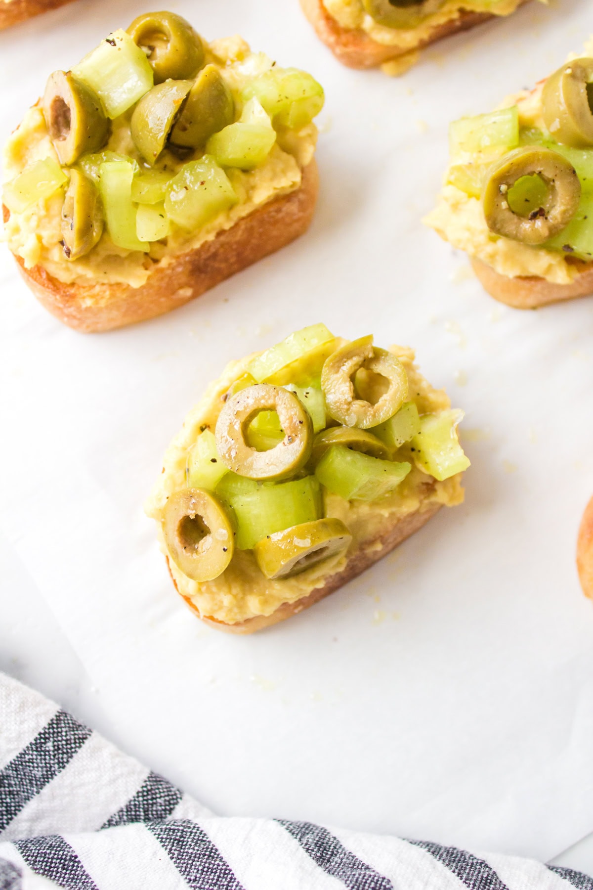 greek crostini close up