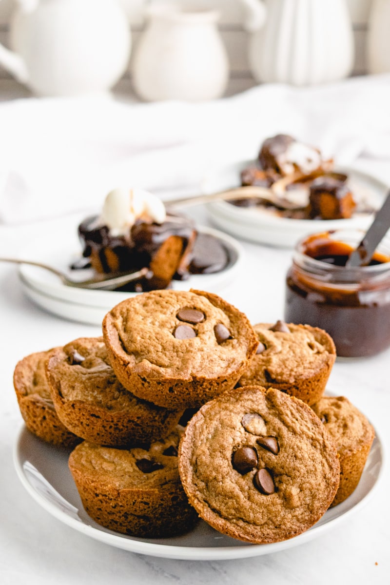 Hot Fudge Mint Brownie Sundaes recipe from RecipeGirl.com #hot #fudge #hotfudge #mint #brownie #sundaes #recipe #RecipeGirl brownies stacked on a plate
