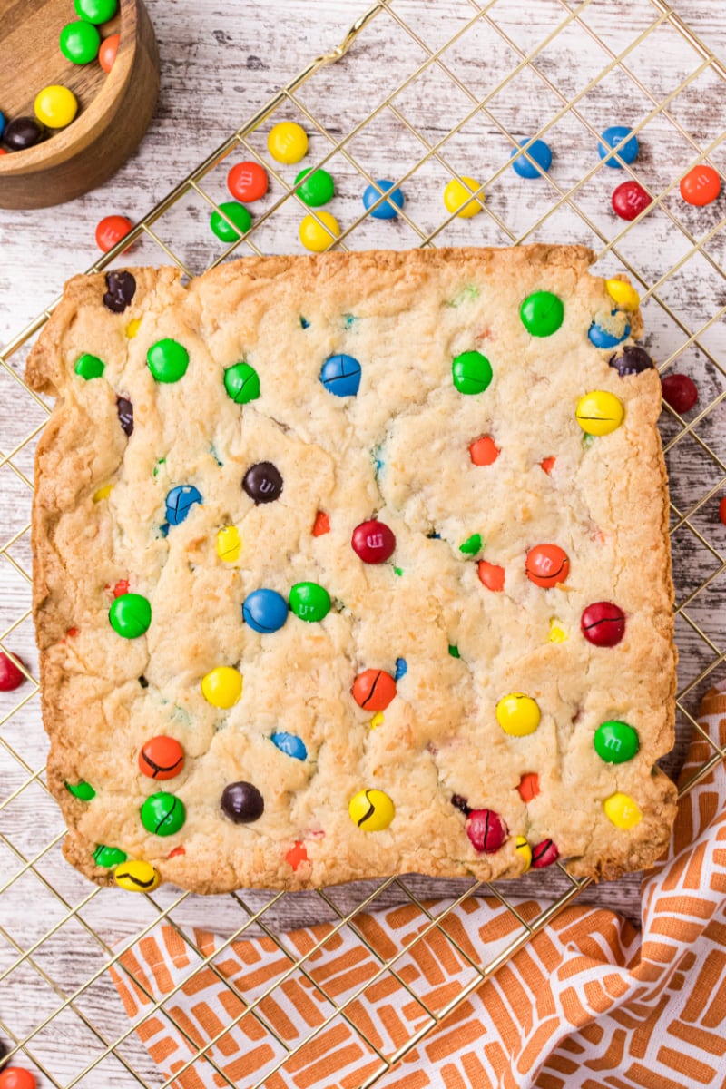 slab of samoa M&M blondies