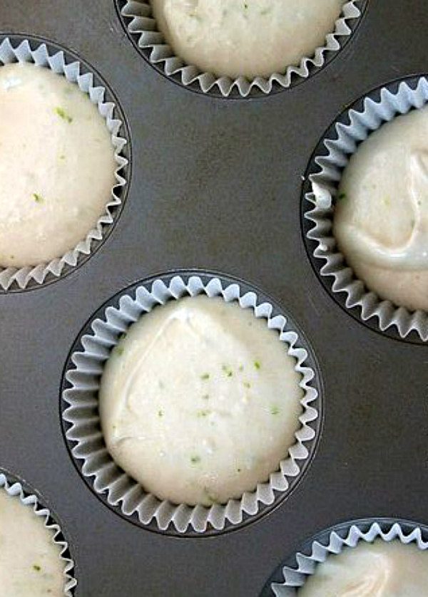 Margarita Cupcakes Batter in cupcake pan