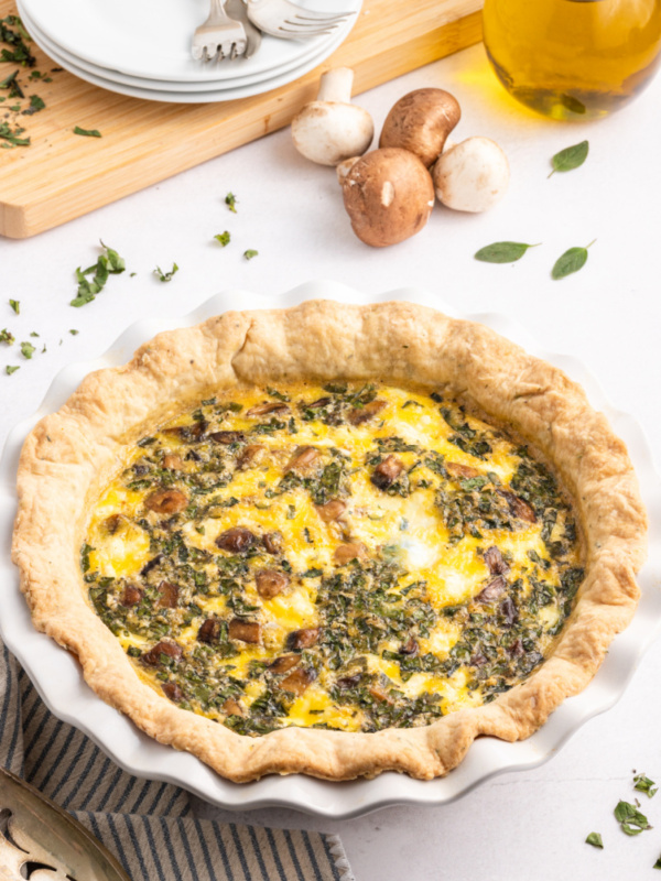 mushroom and goat cheese quiche