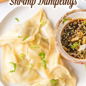 pinterest image for steamed shrimp dumplings
