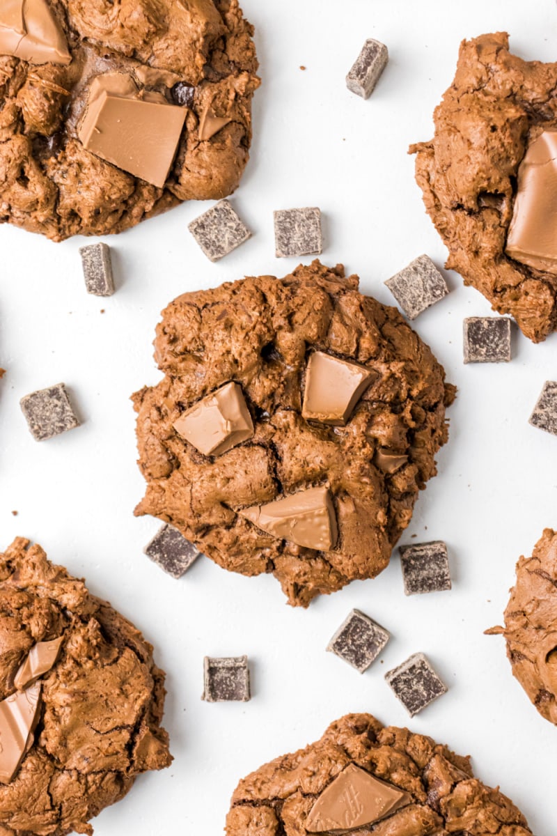 triple chocolate chunk cookies