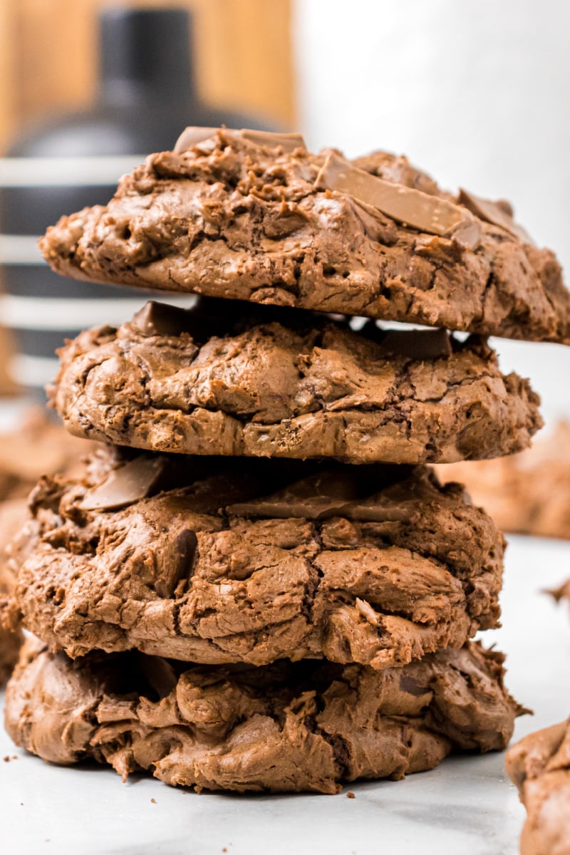 stack of chocolate cookies