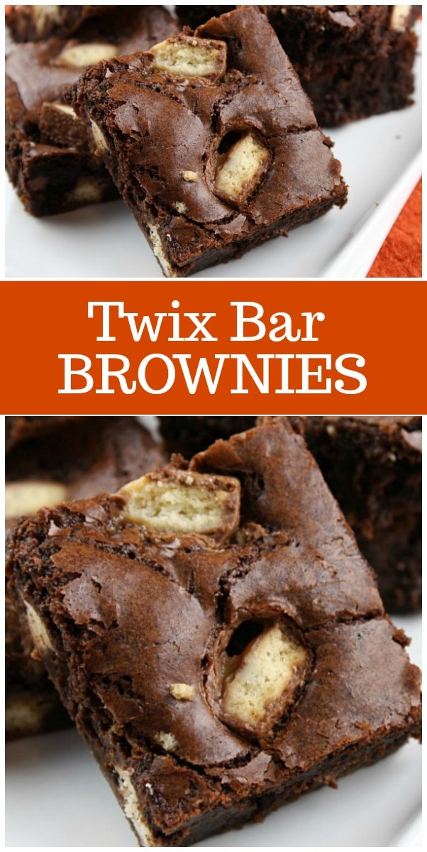 Twix Bar Brownies recipe from RecipeGirl.com #Twix #brownies #recipe