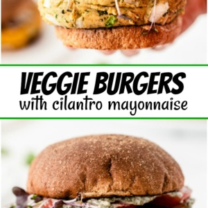 pinterest collage image for veggie burgers