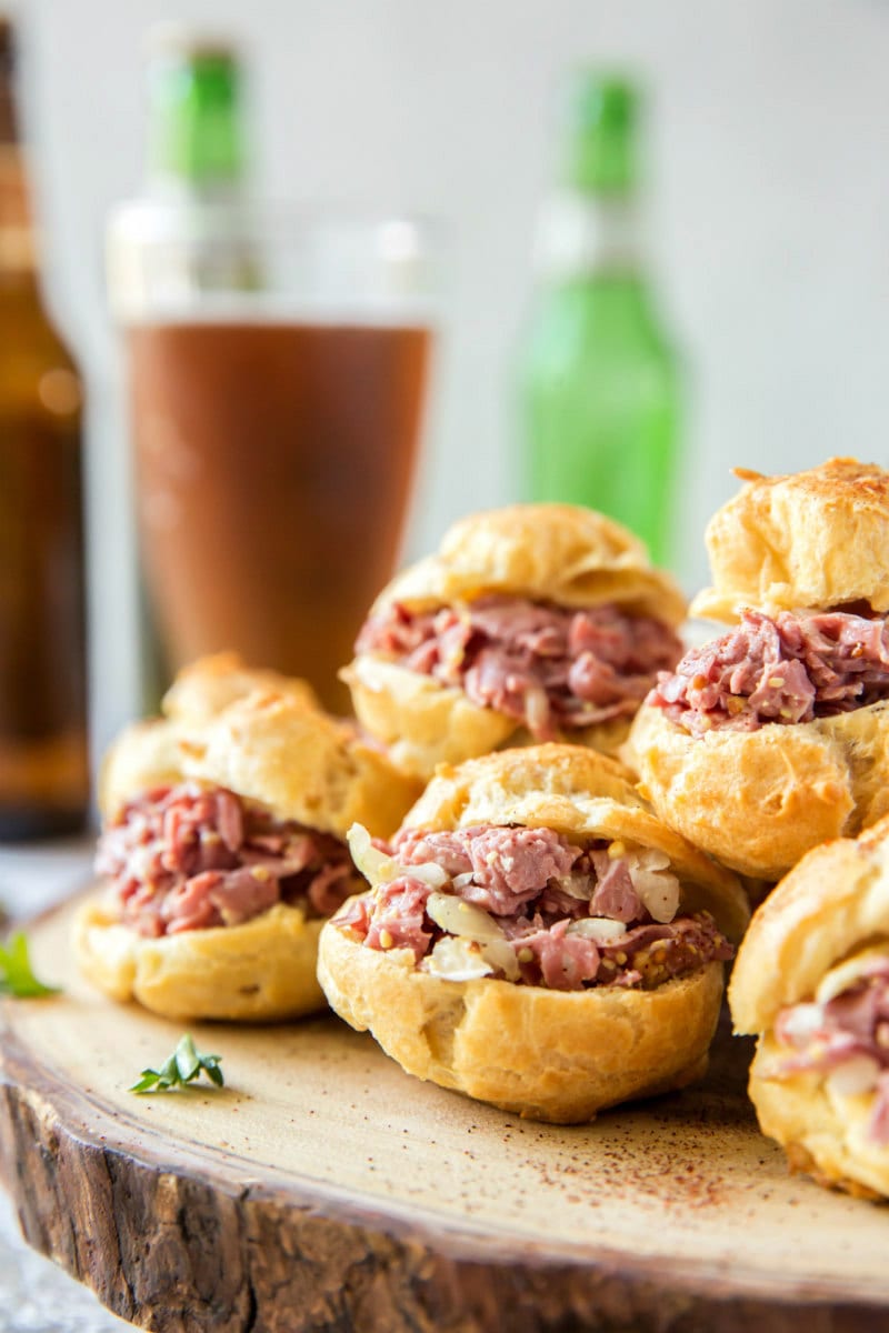 Beer Puffs with Corned Beef Filling