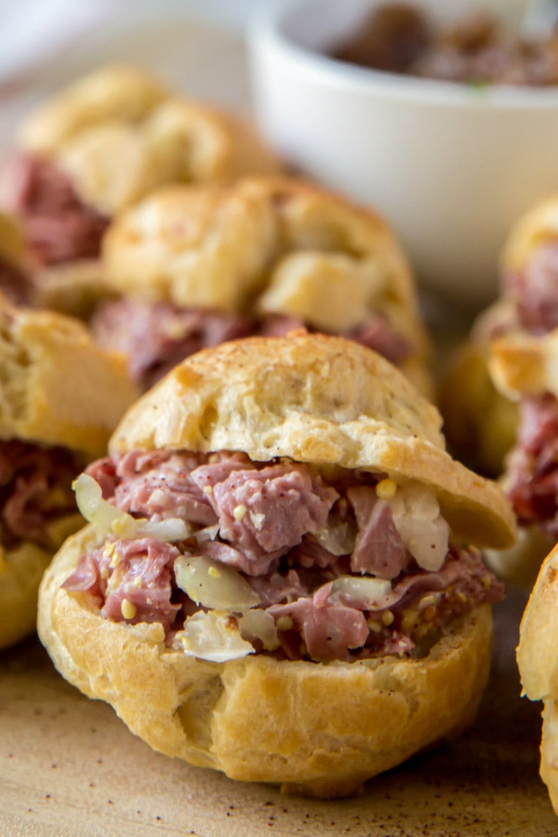 Beer Puffs with Corned Beef Filling