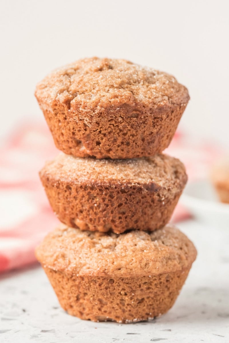 stack of three muffins