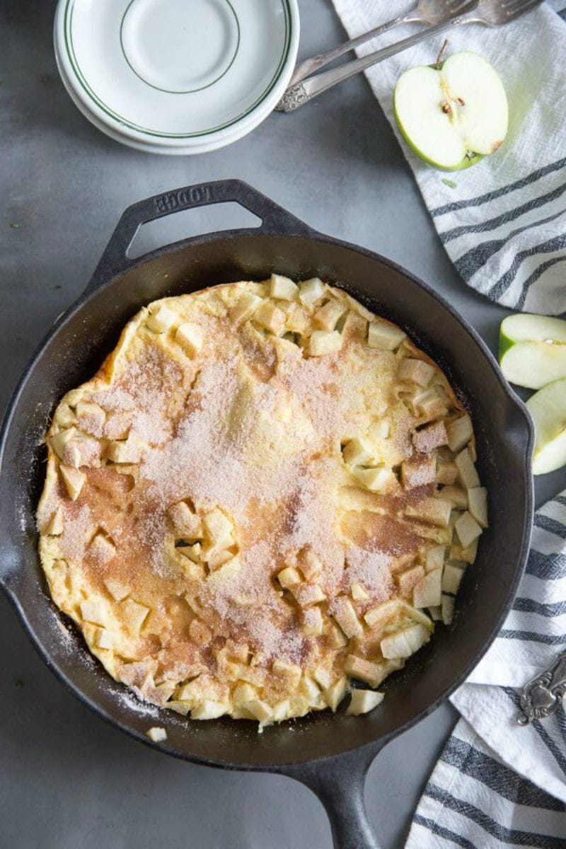 Apple Puff Pancake freshly baked out of the oven