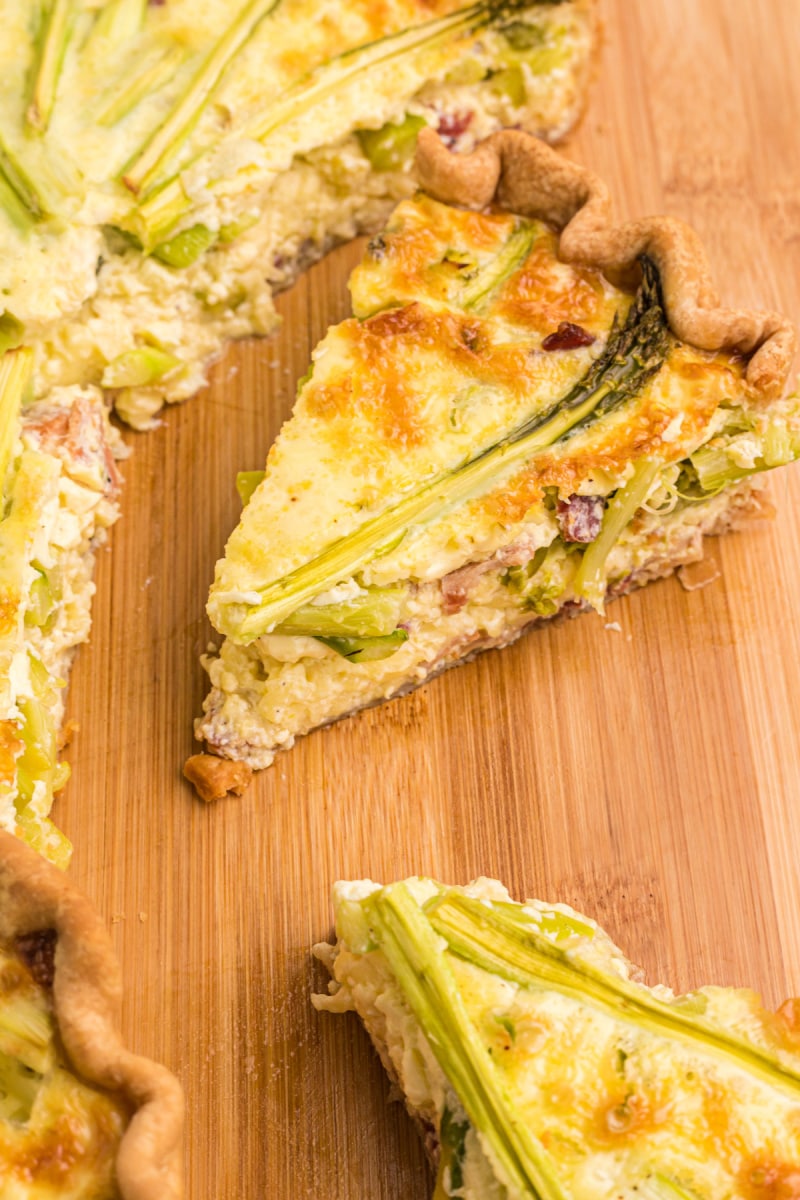 sliced asparagus quiche