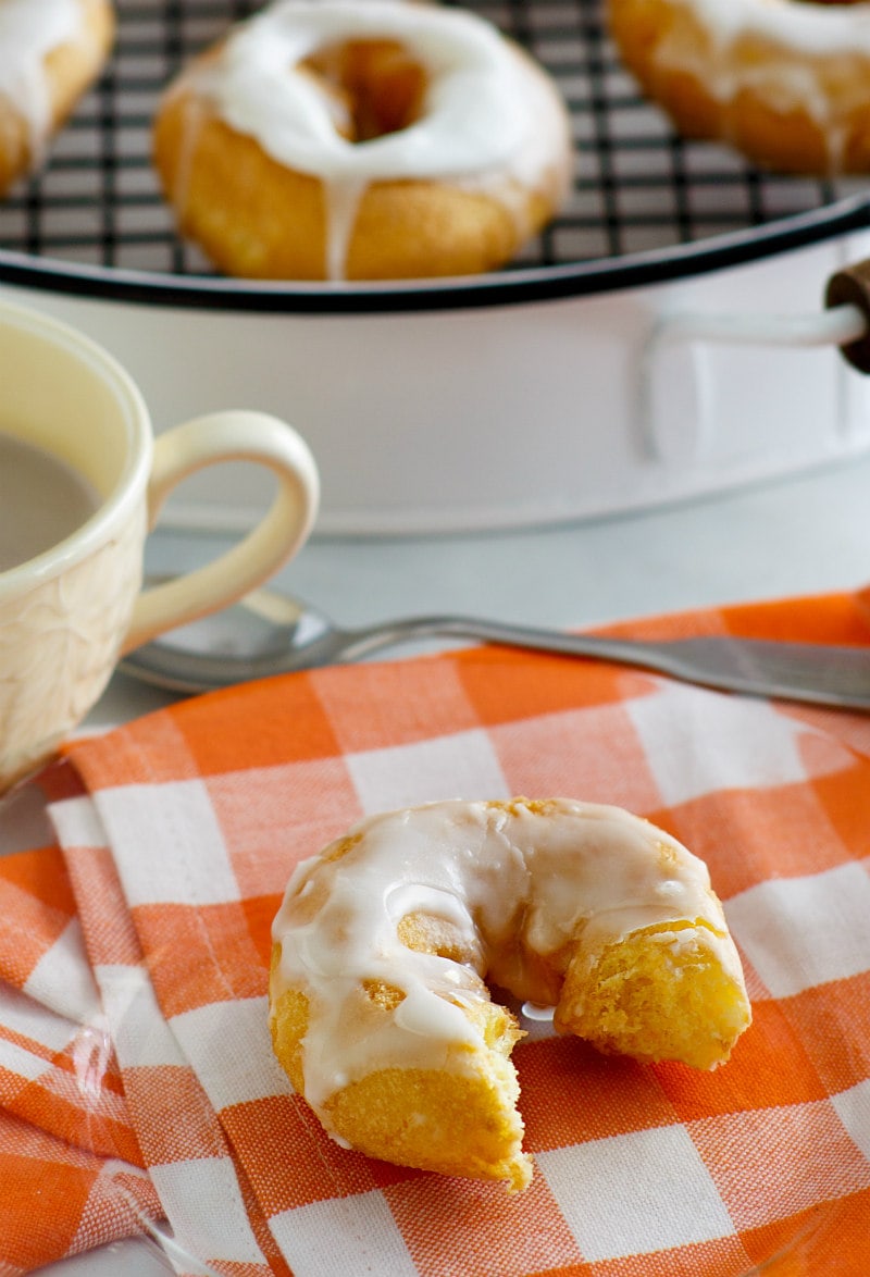 Bite of a Baked Pumpkin Doughnut