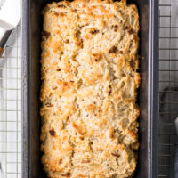 beer bread in a loaf pan