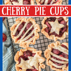 pinterest image for cherry pie cups