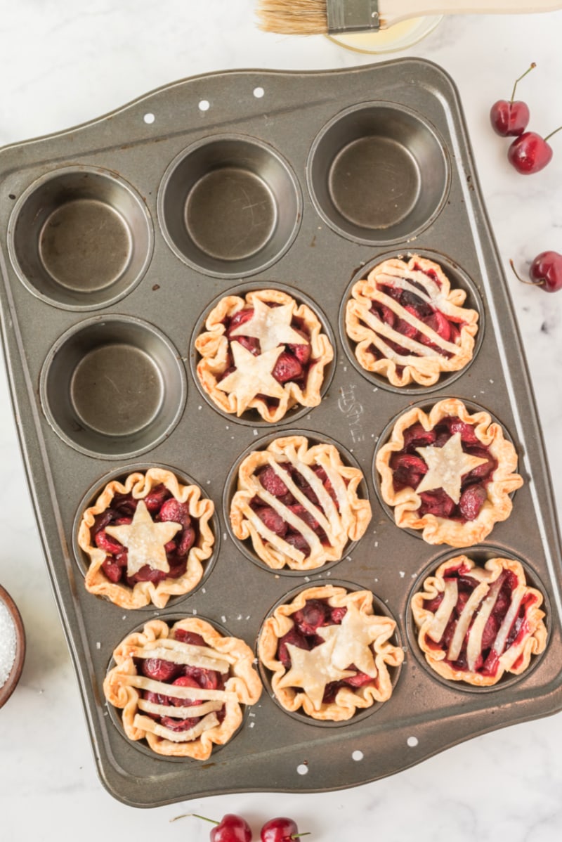 cherry pie cups in muffin tin