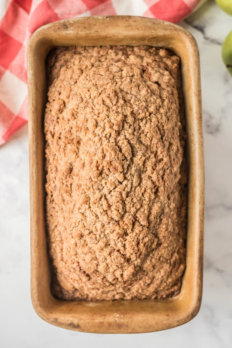 apple bread baked in bread pan