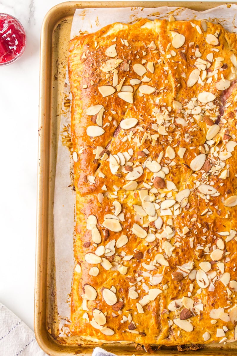 easy cheese danish on a baking sheet