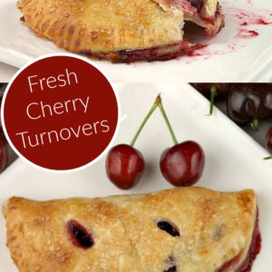 Pinterest image for cherry turnovers