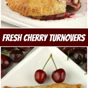 pinterest collage image for fresh cherry turnovers