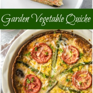 pinterest collage image for garden vegetable quiche