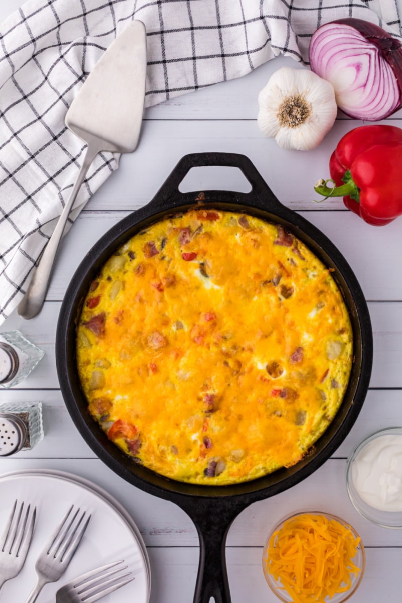 o'brien frittata in cast iron skillet