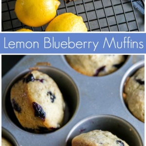 pinterest collage image for lemon blueberry muffins