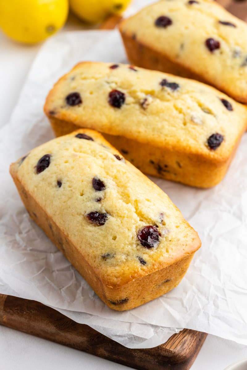 lemon cranberry mini loaves