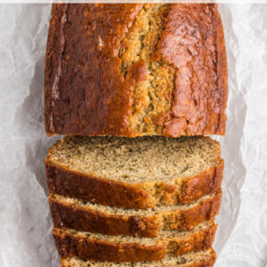pinterest image for low fat banana bread