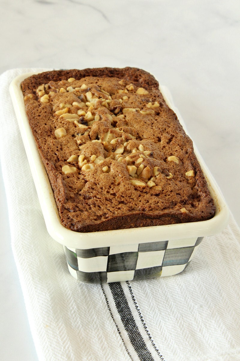 Banana Nut Bread in a loaf pan