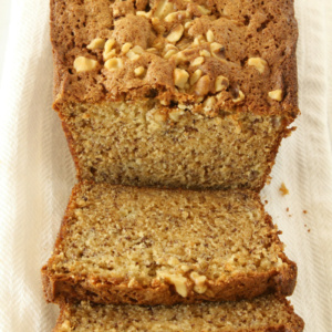 Mom's Banana Nut Bread recipe sliced