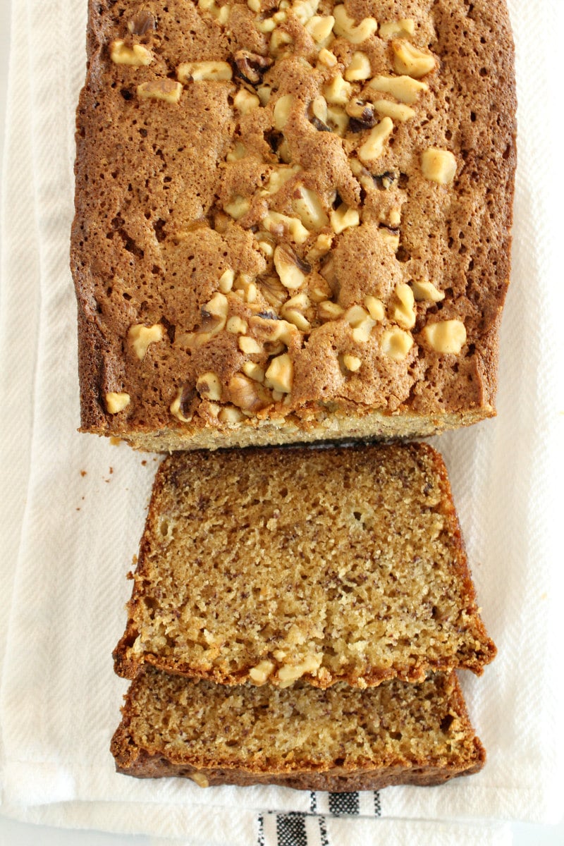 Mom's Banana Nut Bread sliced