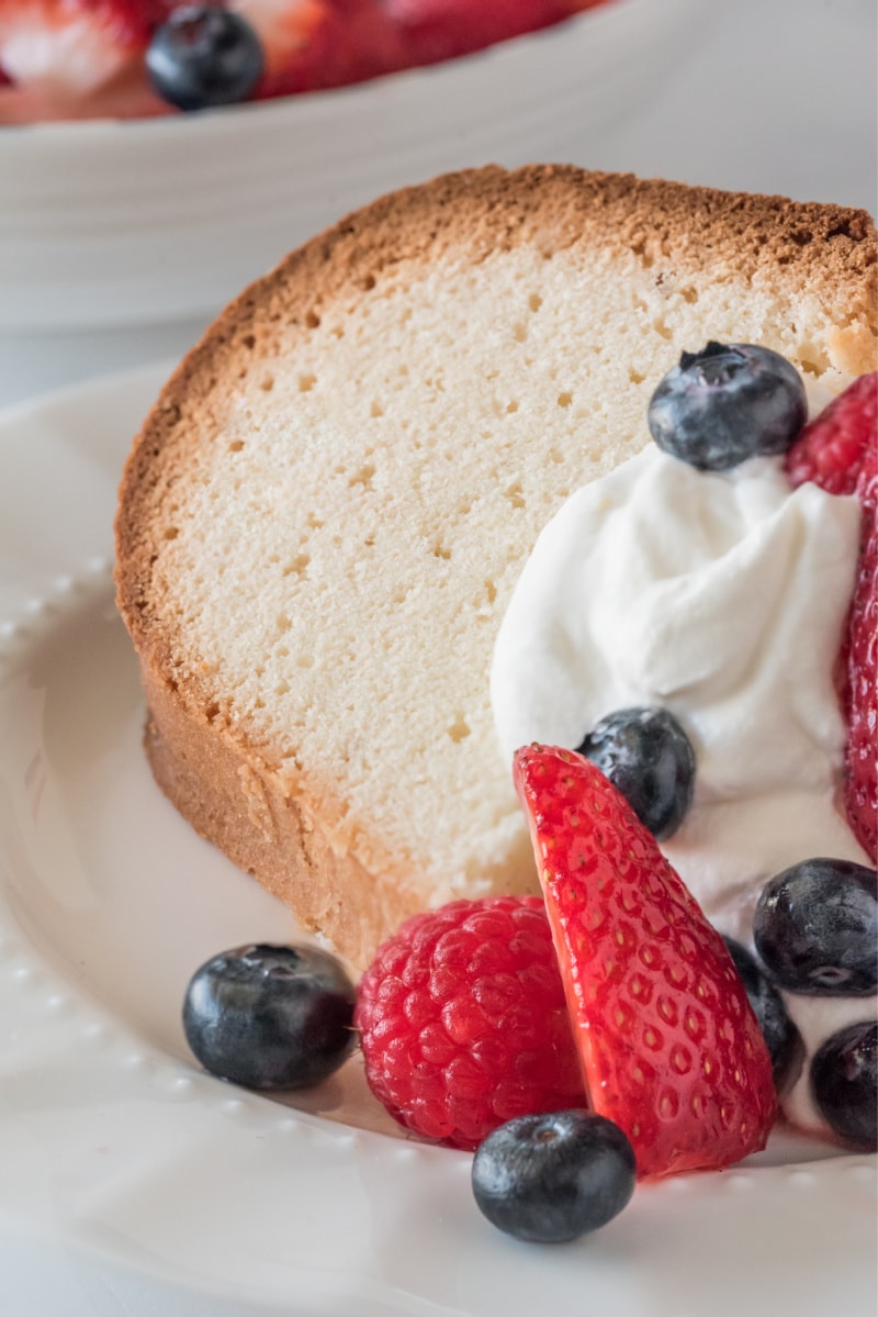 pound cake with whipped cream and berries