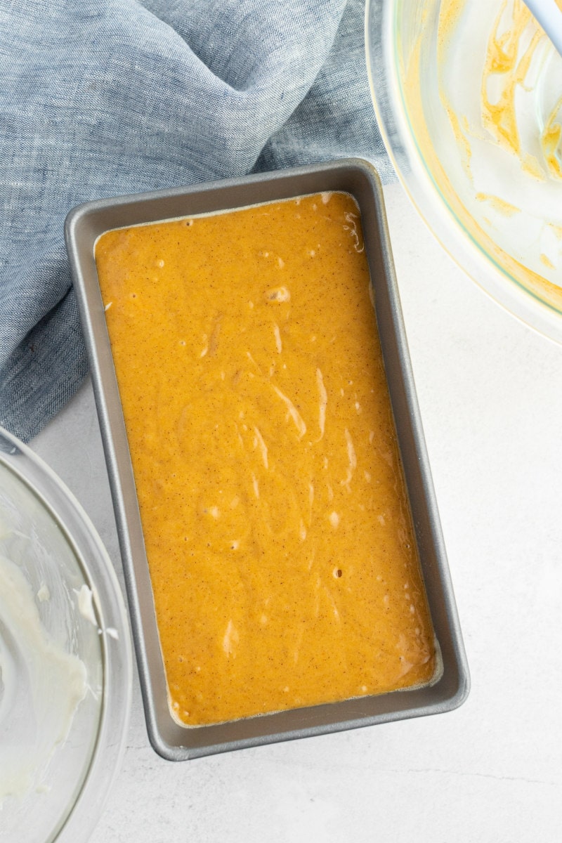 pumpkin bread ready for oven