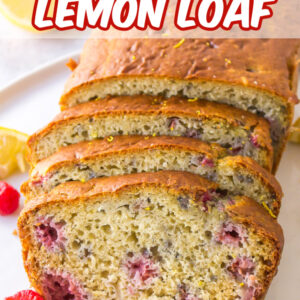 pinterest image for raspberry lemon loaf
