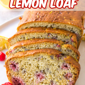 pinterest image for raspberry lemon loaf