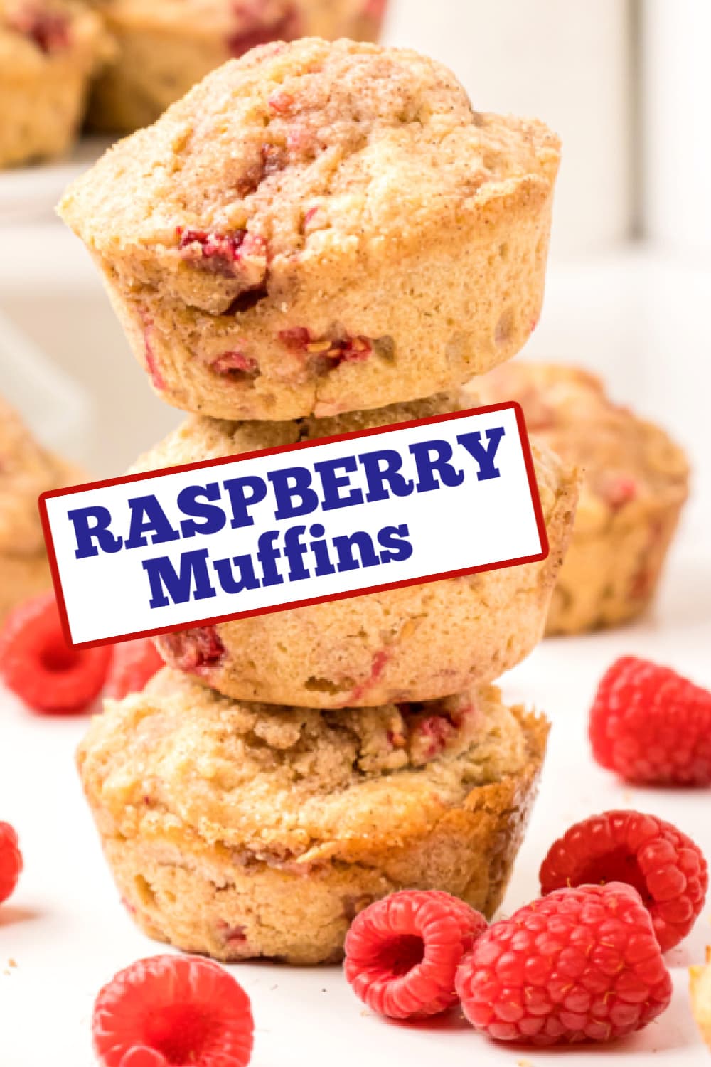 pinterest image for raspberry muffins