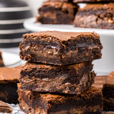 three brownies stacked