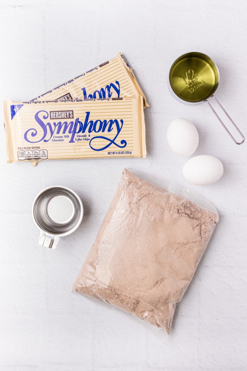ingredients displayed for making symphony brownies