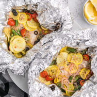 tilapia and summer vegetable grill packets