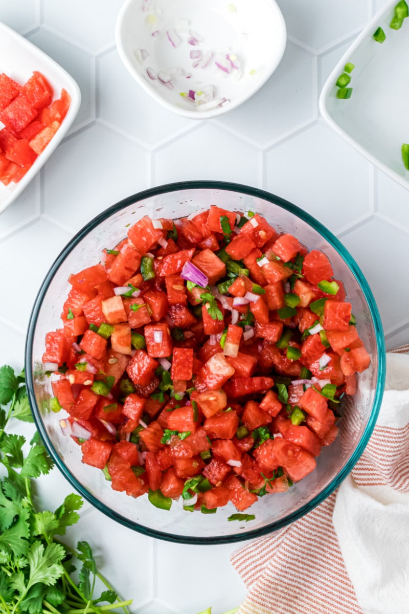 bowl of watermelon salsa