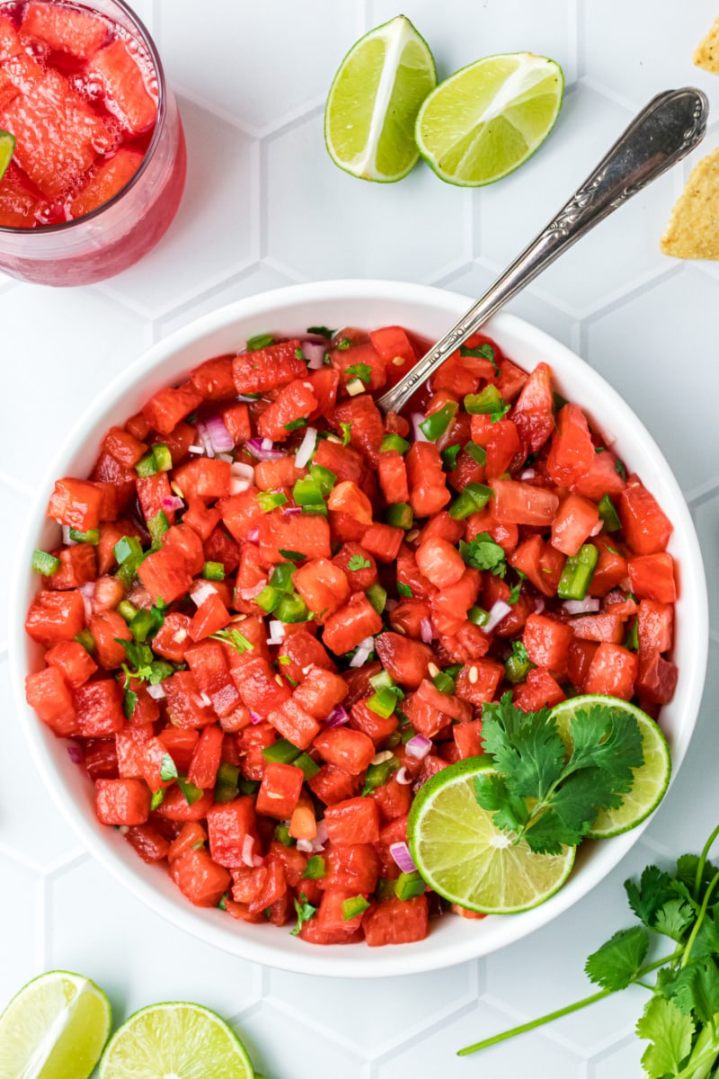 bowl of watermelon salsa