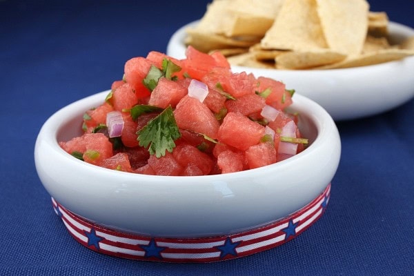 bowl of watermelon salsa