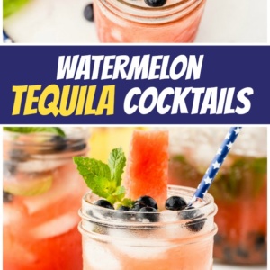 pinterest collage image for watermelon tequila cocktails