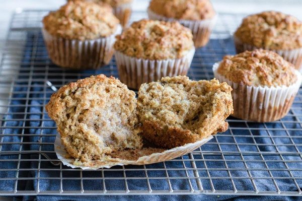 Whole Grain Banana Muffins with butter