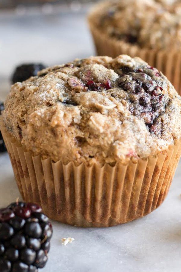 Whole Grain Blackberry Spice Muffins